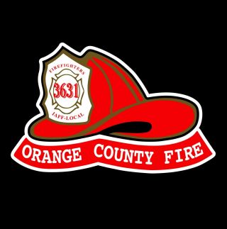Oc Orange County Firefighter Helmet,  Orange County Fire Department Sticker