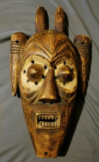 Hand Carved Wooden African Tribal Mask Art Wood Wall Art 17 Inches