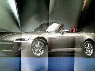 Sports Car Poster 10/17 S 2000 Honda 240 Hp Convertible 17 X 22 Hard - To - Find Lo