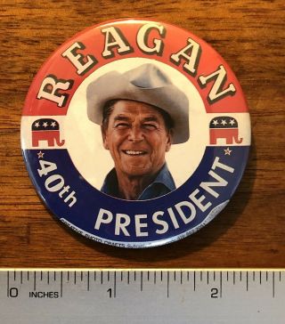 1984 Reagan,  Keep America Strong Pinback Button 2 1/8 "