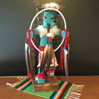 Dream Catcher Authentic Kachina Doll 16 " Signed By Navajo Artist In Mexico