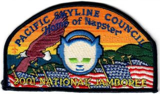 2001 Bsa Scout National Jamboree Patch Jsp Pacific Skyline Napster Troops 633 - 34
