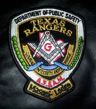 Texas Rangers Masonic Embroidered Masonic Lodge Police Patch