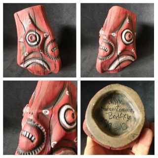 " Badfish " Tiki Mug By Jungle Modern Ceramics - 13 - Red Woodgrain