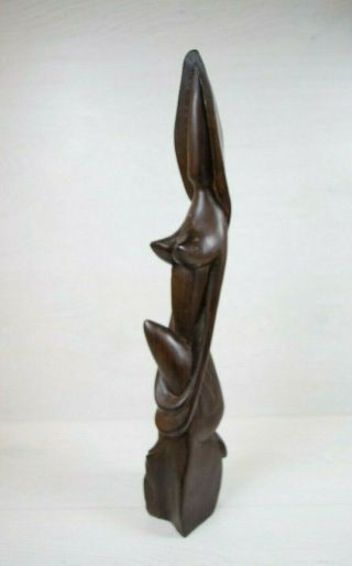 Antique Big Ebony Holy Black Iron Wood Erotic Naked Woman Figurine Statue 17inc