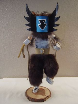 Native American Mother Crow Hand Painted Navajo Kachina Doll Elvis Delgartto
