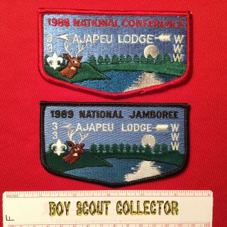 Boy Scout Oa Ajapeu Lodge 33 S17 & S21 Order Of The Arrow Pocket Flap Patches