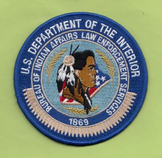 C9 Bia Dea Dept Interior Doj Law Enforcement Agent Fed Police Patch Indian
