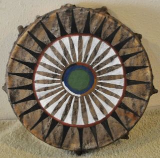 Medicine Wheel 9 " Native American Drum Painted By Lakota Artist Sonja Holy Eagle