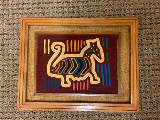 Handmade Mola Detailed Stitchery San Blas Islands Dog Embroidery Panama 12