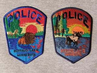 2 Minnesota Police Patches Buffalo Lake And Moose Lake
