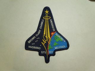 Nasa Space Shuttle Mission Sts - 107 Astronauts Columbia Embroidered Iron On Patch