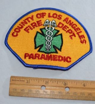 L.  A.  County Fire Department Obsolete Paramedic Vintage Embroidered Uniform Patch