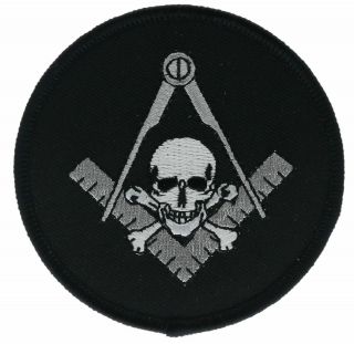 Mason Masonic Widows Silver Black 3 Inch Embroidered Hat Shoulder Patch F2d15h
