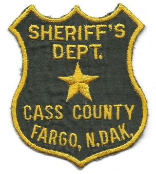 Fargo Cass County North Dakota Nd Police Sheriff Patch Old