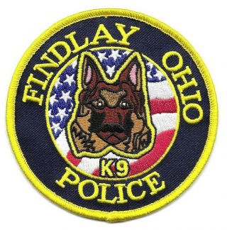 Findlay Ohio Oh Police Patch K9 Canine Unit Dog