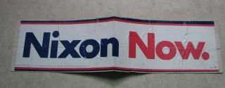 Vintage Nixon Now Presidential Campaign Bumper Sticker