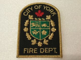 City Of York Fire Department Shoulder Patch - Old Toronto,  Pre 1998,  Ontario,  Canada