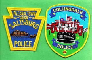2 Pennsylvania - Saltsburg Pd - Canal Scene & Collingdale Police - Patch