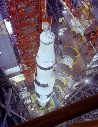 Overhead View Saturn V Rocket In Vehicle Assembly Building - 8x10 Photo (ep - 421)