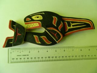 Northwest Coast First Nations Killer Whale Cedar Wood Carving By David Louie