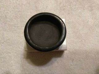 Signed Blue Corn Miniature San Ildefonso Polished Black Pottery Bowl 3