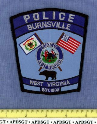 Burnsville West Virginia Sheriff Police Patch Black Bear Us Flag State Seal