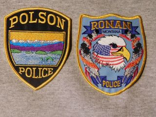 2 Montana Police Patches Polson And Ronan