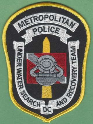 District Of Columbia Police Under Water Search & Recovery Dive Team Patch