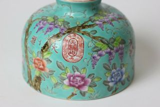 Chinese porcelain vase with flowers and birds,  signed,  China 2