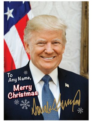 Merry Christmas Personalized President Donald Trump Autographed Photo Picture