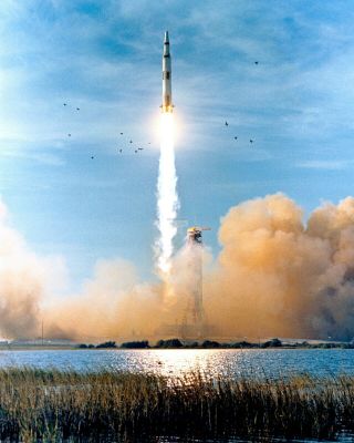 Apollo 8 Launches From Kennedy Space Center In 1968 - 8x10 Nasa Photo (fb - 137)