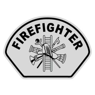 Firefighter Black Helmet Front Reflective Decal Sticker