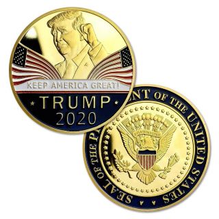 Donald Trump 2020 Keep America Great Commemorative Challenge Coin Gold Plated Fe