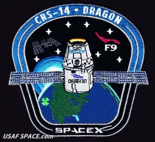 Crs - 14 - Spacex Falcon - 9 Dragon F - 9 Iss Nasa Resupply Mission Patch