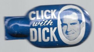 Click With Dick Richard Nixon 1960 Political Campaign Clicker