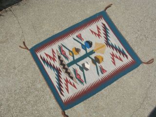 C1975 Navajo Tree Of Life Wool Rug Blanket Native American Indian No R.  &.  99c