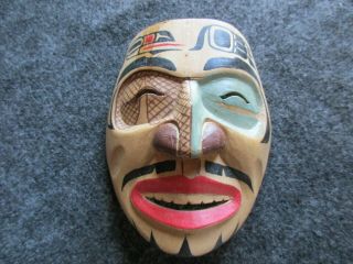 Classic Northwest Coast Design,  Carved Wooden Mask,  Ancestor Effigy Wy - 03474a