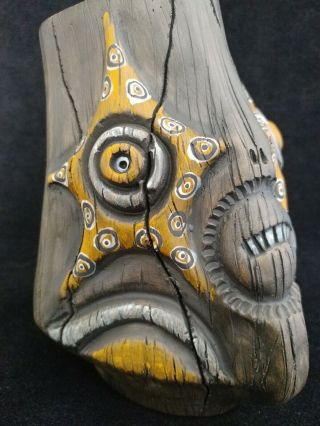 " Badfish " Tiki Mug By Jungle Modern Ceramics - 41 - Brownwoodgrain