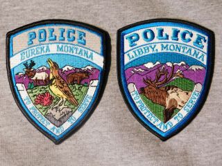 2 Montana Police Patches Eureka And Libby