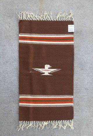 Vintage Chimayo Thunderbird Wool Wall Hanging Rug Runner Mat Nos
