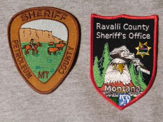 2 Montana Sheriff Patches Petroleum County And Ravalli County
