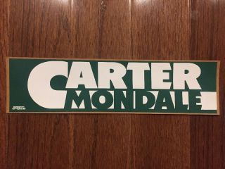 Vintage 1976 President Jimmy Carter Presidential Campaign Bumper Sticker Mondale
