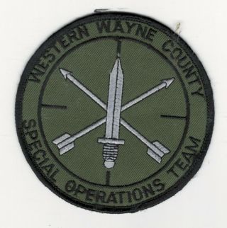 Western Wayne County Special Ops Team Shoulder Patch - Michigan - Usa