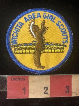 Vtg Kansas Wichita Area Girl Scouts Patch Keeper Of The Plains & Century Ii 99h3