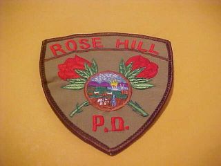 Rose Hill Kansas Police Patch Shoulder Size Brown
