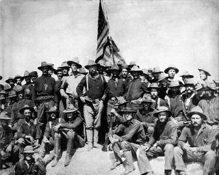 8x10 Photo: Future President Theodore Roosevelt With His Rough Riders