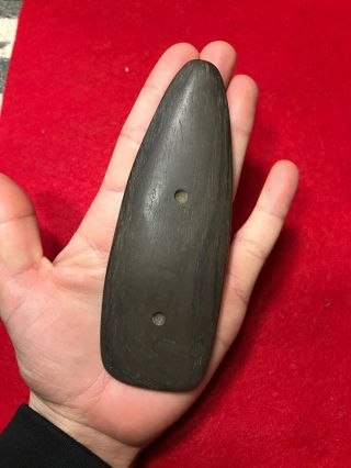 Mlc S4650 5 Red Banded Slate Pendant Gorget Preform Stone Artifact Relic Ohio