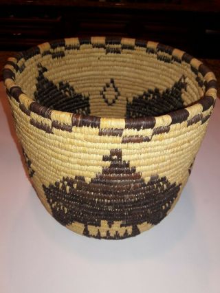 Native American Papago Indian Hand Woven 9 " Wide Basket