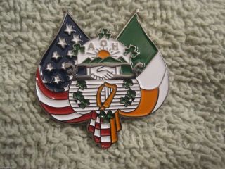 Aoh Membership Pin Ancient Order Of Hibernians Irish Harp & Shamrocks Logo Badge